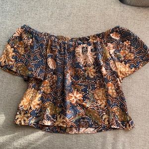 madewell silk off shoulder top